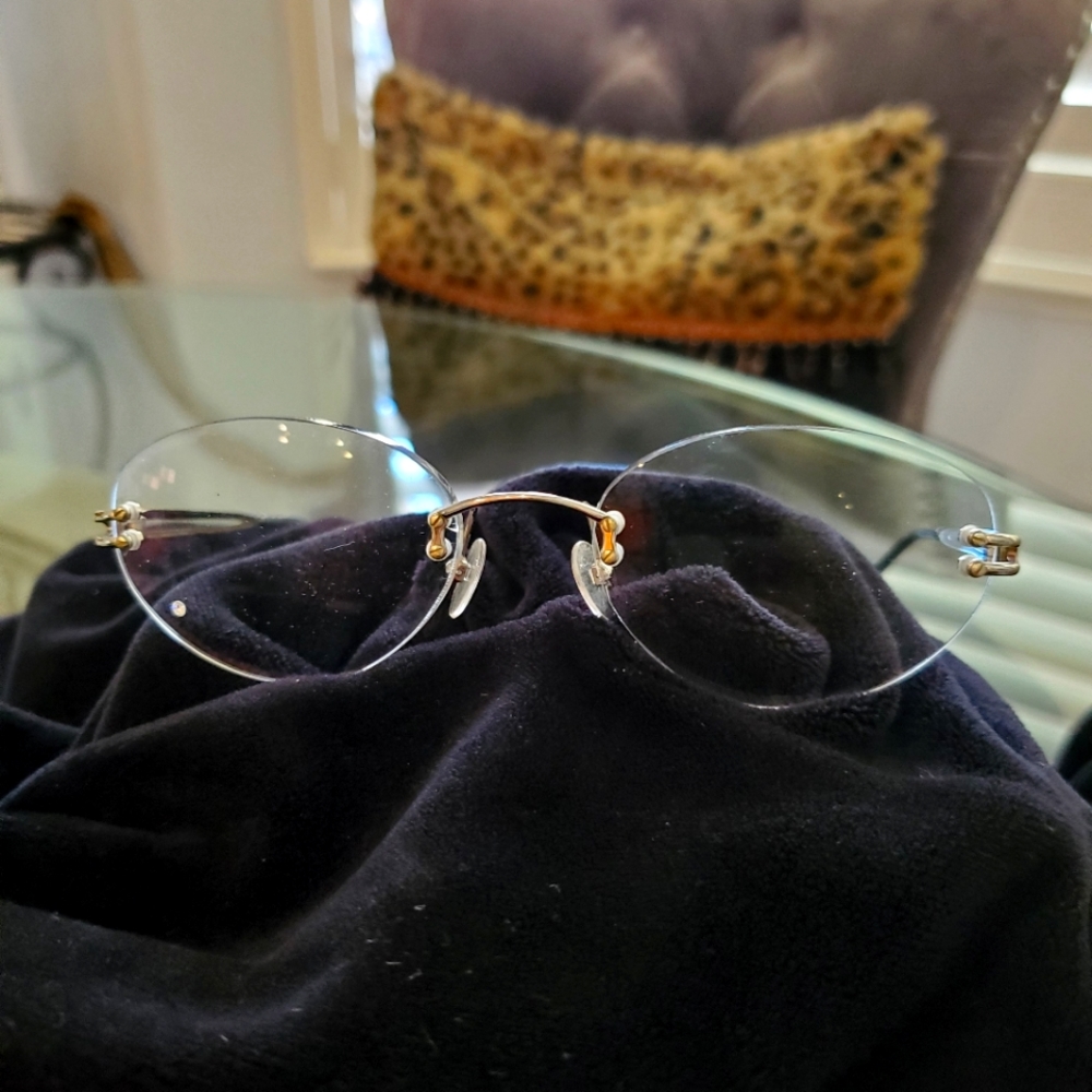 ESCADA FRAME FRAMELESS SILVER Hardware-Great for PRESCRIPTION GLASSES  👓
